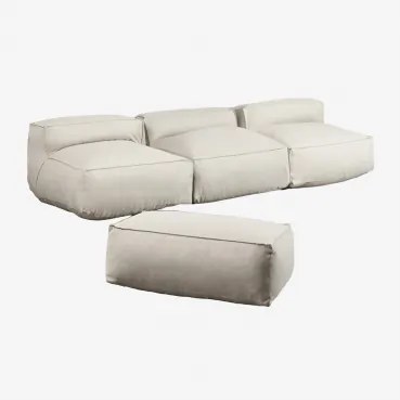 Sofá Modular De 3 Peças Dojans E Pufe De Jardim Beige Semoline - Sklum