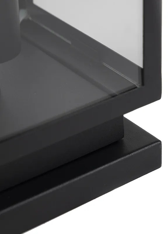 Candeeiro de mesa rural exterior preto com vidro - Roterdão Moderno
