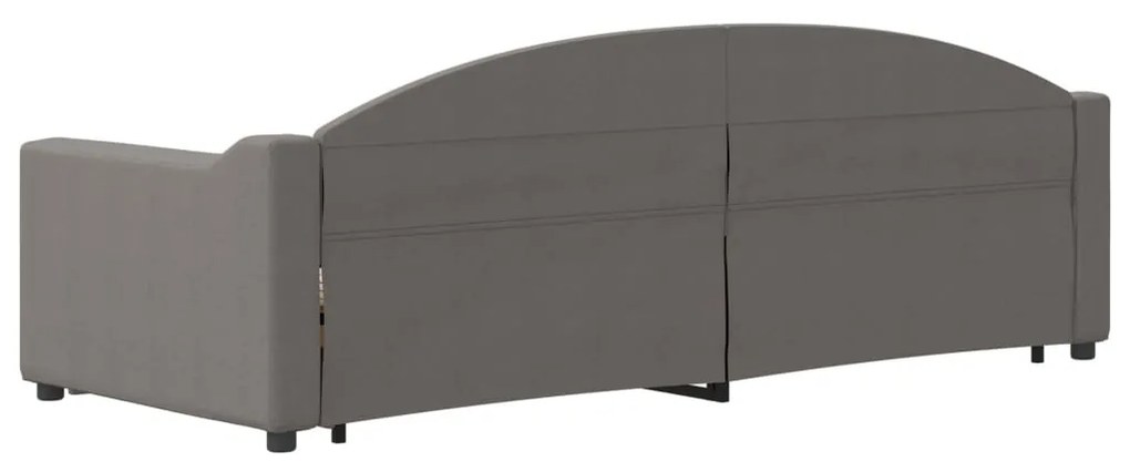 Sofá-cama com gavetão 80x200 cm tecido cinzento-acastanhado