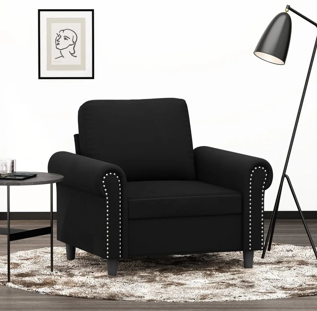 vidaXL Poltrona 60 cm veludo preto