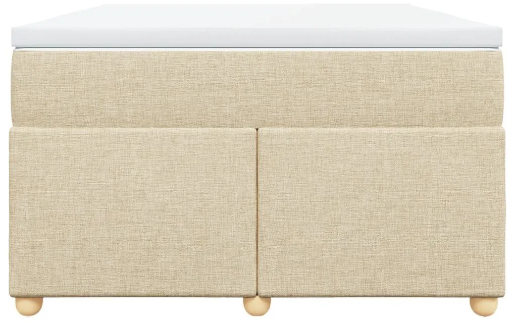 Cama boxspring com colchão 120x190 cm tecido cor creme