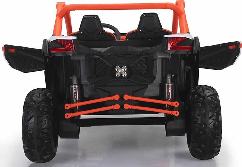 Carro elétrico para Crianças 24V 4x4 2 Lugares Buggy SR SUPER 66 Rodas de espuma EVA, Assento Couro Laranja