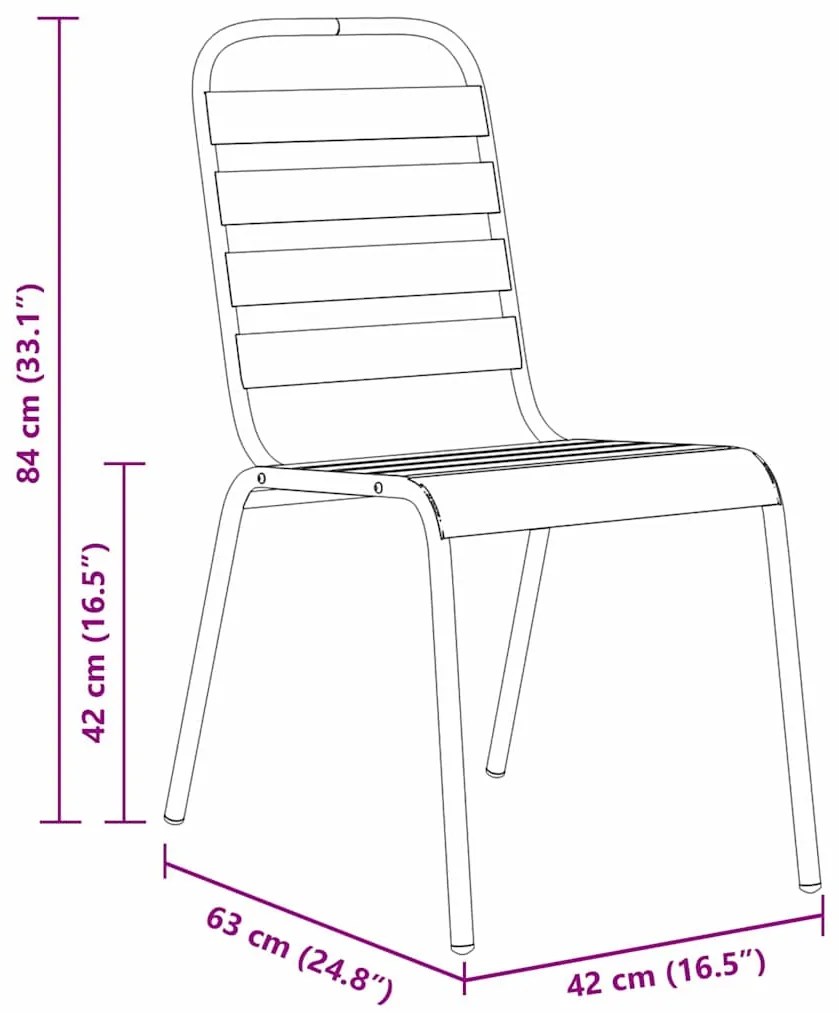 Conjunto de Jantar de Jardim com 5 Peças , Cinza Escuro, Aço