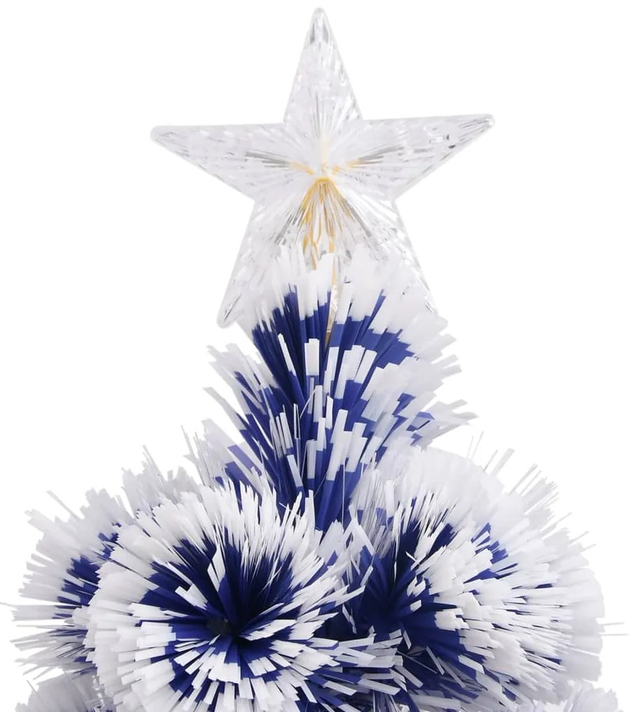 Árvore Natal artificial pré-iluminada fibra ótica branco/azul