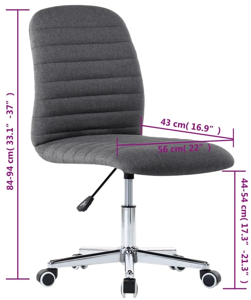 Cadeiras de jantar 2 pcs tecido cinzento-escuro