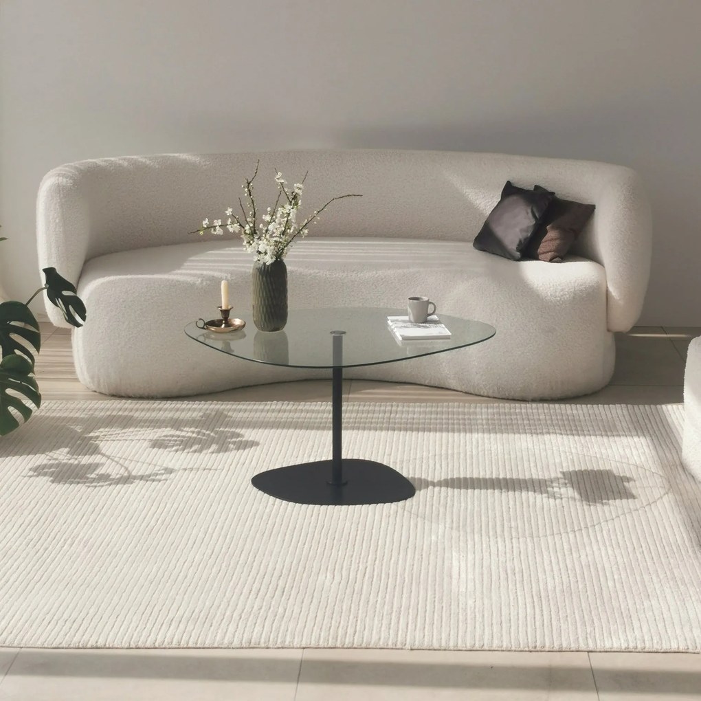 Mesa de Centro Soho – Transparente e Preto – 85x40x67 cm
