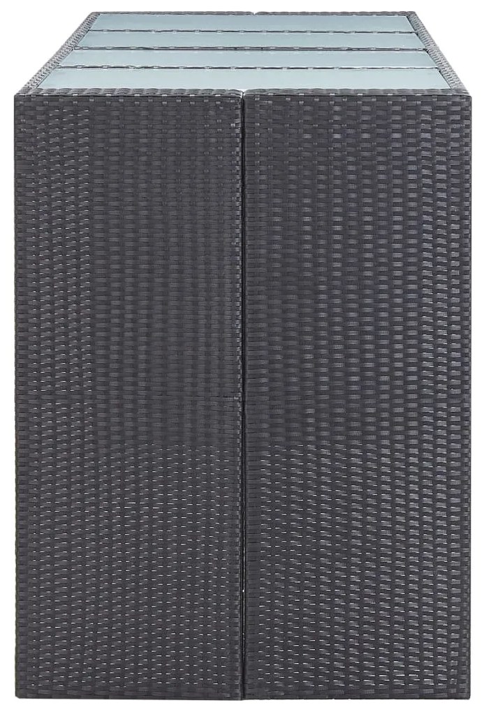 Conjunto de bar para exterior 9 pcs vime PE preto