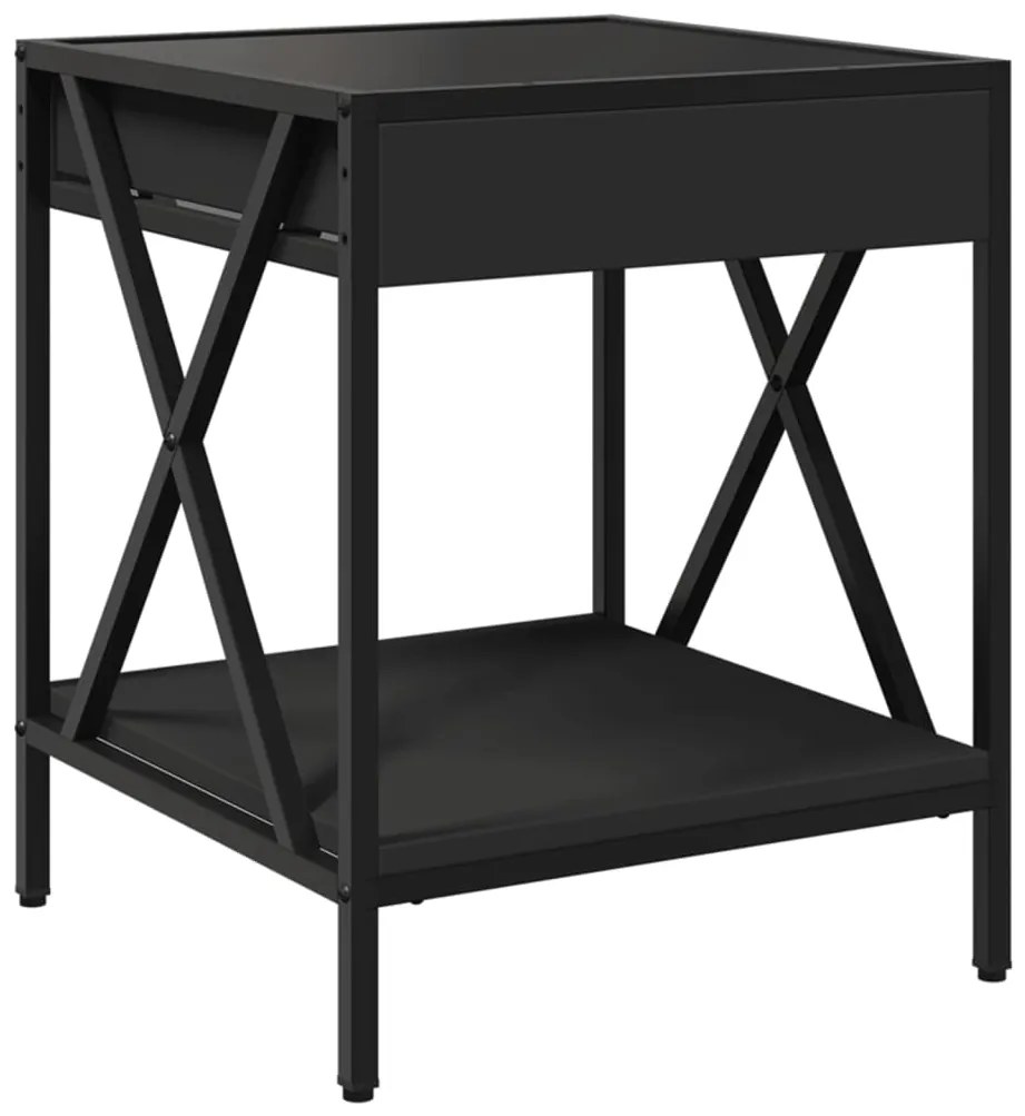 Mesa de centro com luzes LED Infinity 40x40x49 cm preto