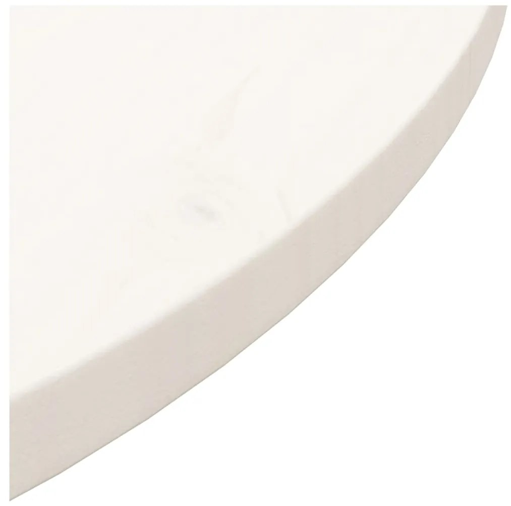 Tampo de mesa pinho maciço Ø70x2,5 cm branco