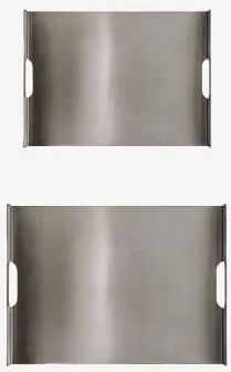 Conjunto De 2 Tabuleiros Para Servir Em Aço Inoxidável Tobsy Aço Inoxidável - Sklum
