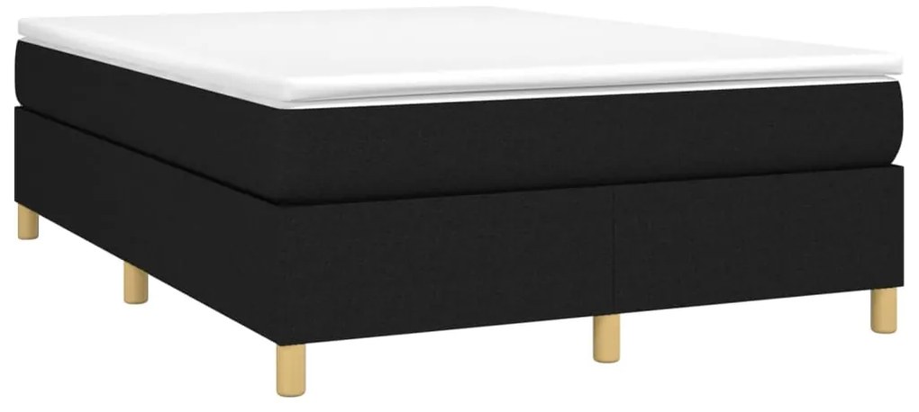 Estrutura de cama sem colchão 140x200 cm tecido preto