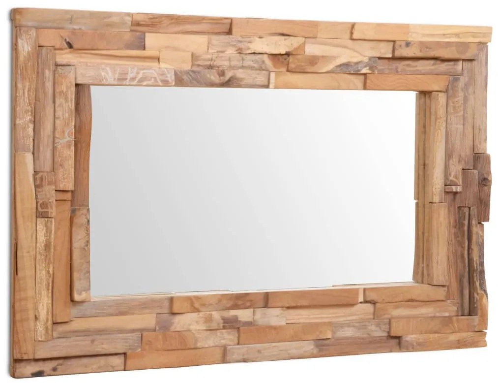 Espelho decorativo em teca 90x60 cm retangular