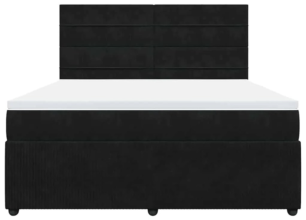 Cama com molas/colchão 180x200 cm veludo preto