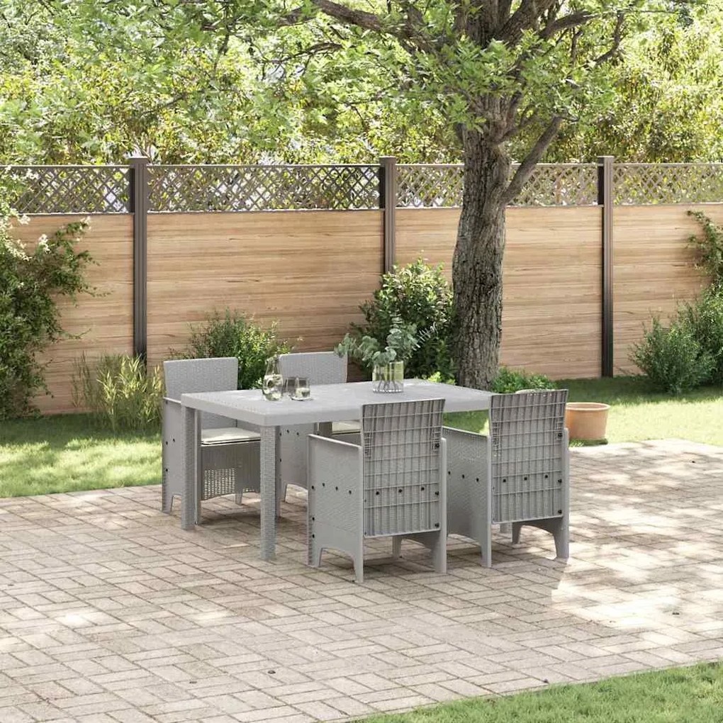 vidaXL Conjunto de Jantar de Jardim 5 pcs Cinzento-claro