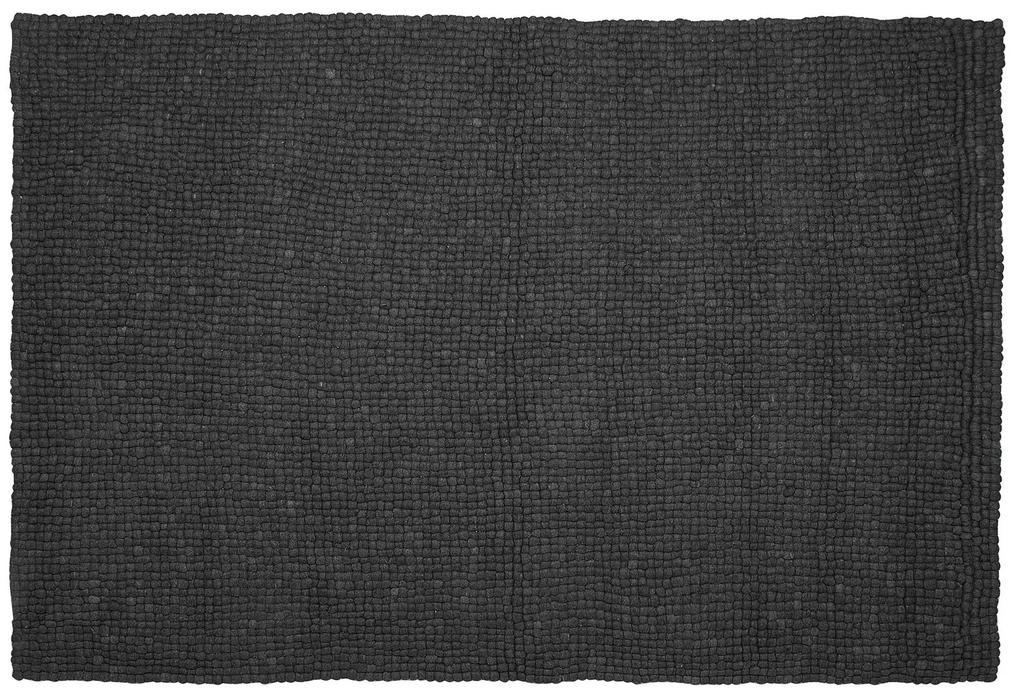Tapete de lã cinzento escuro 160 x 230 cm AMDO Beliani