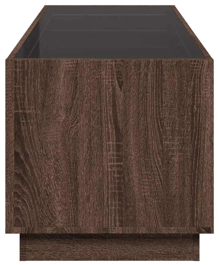 Mesa de centro luzes LED Infinity 90x50x50 cm carvalho castanho