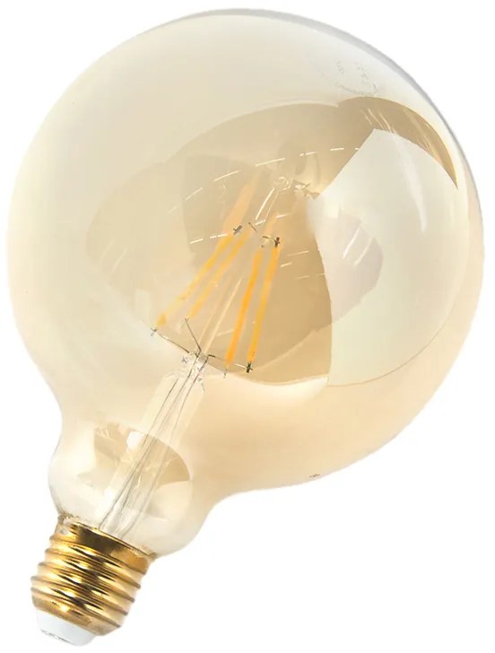 Conjunto de 5 lâmpadas LED reguláveis E27 G125 Dourado 5W 450lm 2200K