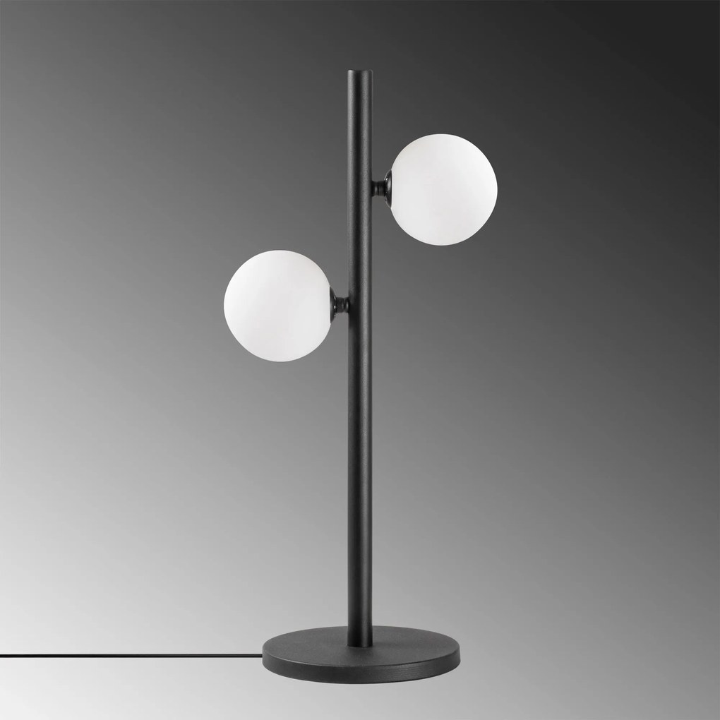 Candeeiro de Mesa Domino – Preto e Branco – 26 x 18 x 52 cm