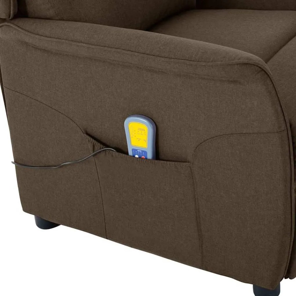 Cadeira Recliner de Massagem em Tecido Castanho