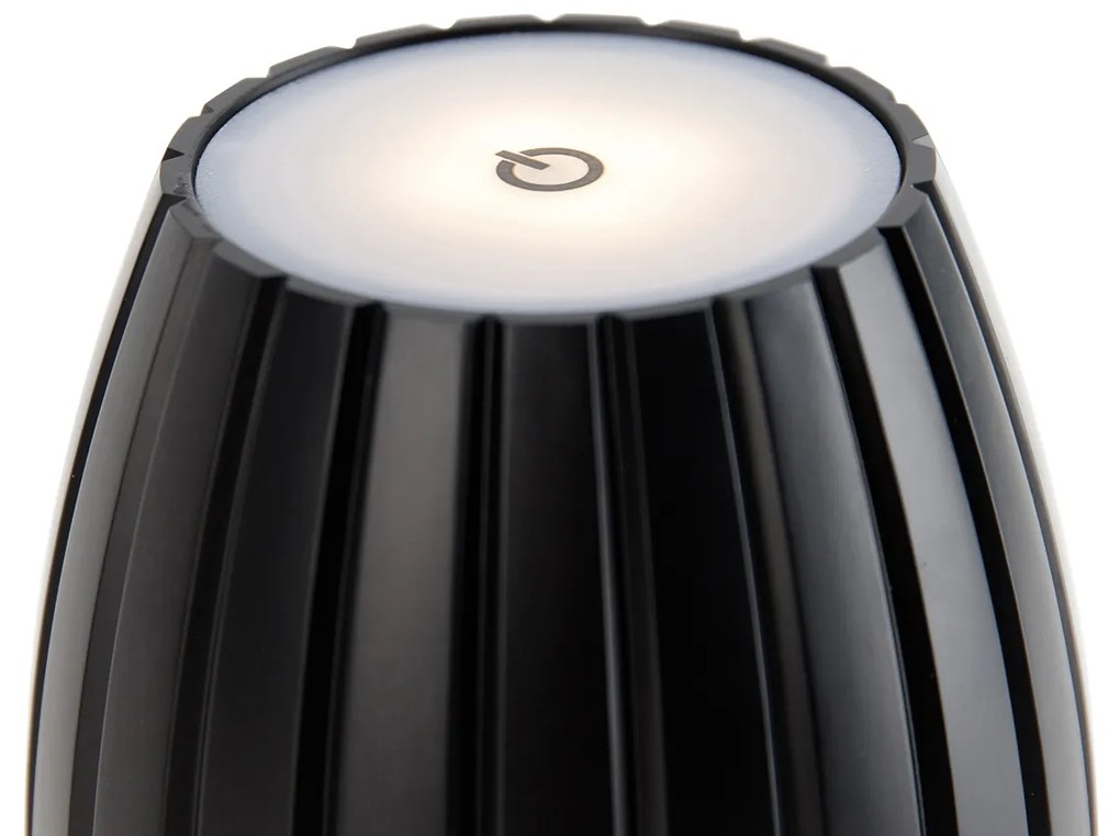 LED Candeeiro de mesa preto regulável em 3 níveis de Kelvin recarregável - Dolce Moderno