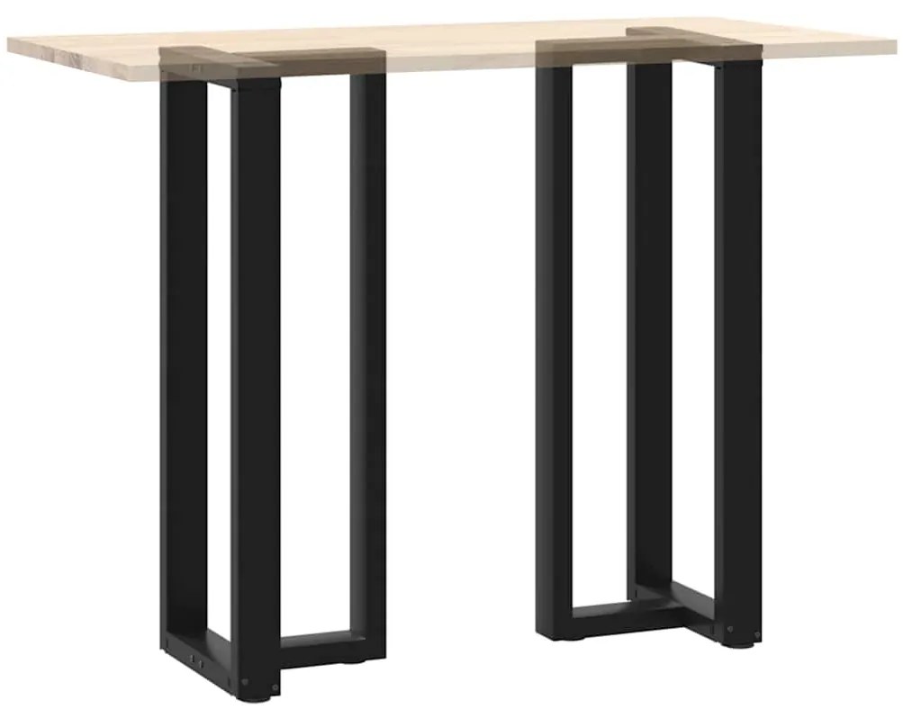 Pés de mesa de bar em forma de T, 2 peças, preto, 50x35x(110-111) cm,