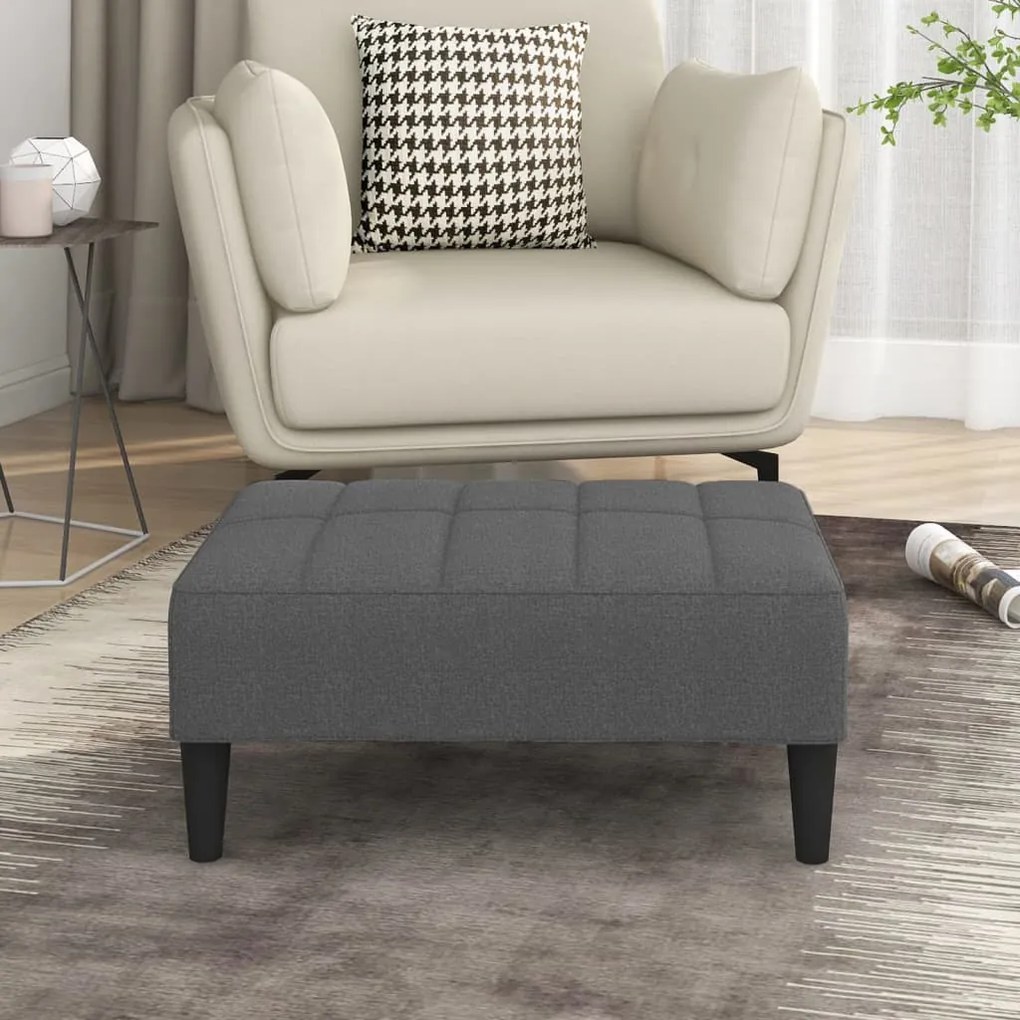 vidaXL Apoio de pés 78x56x32 cm tecido cinzento-claro