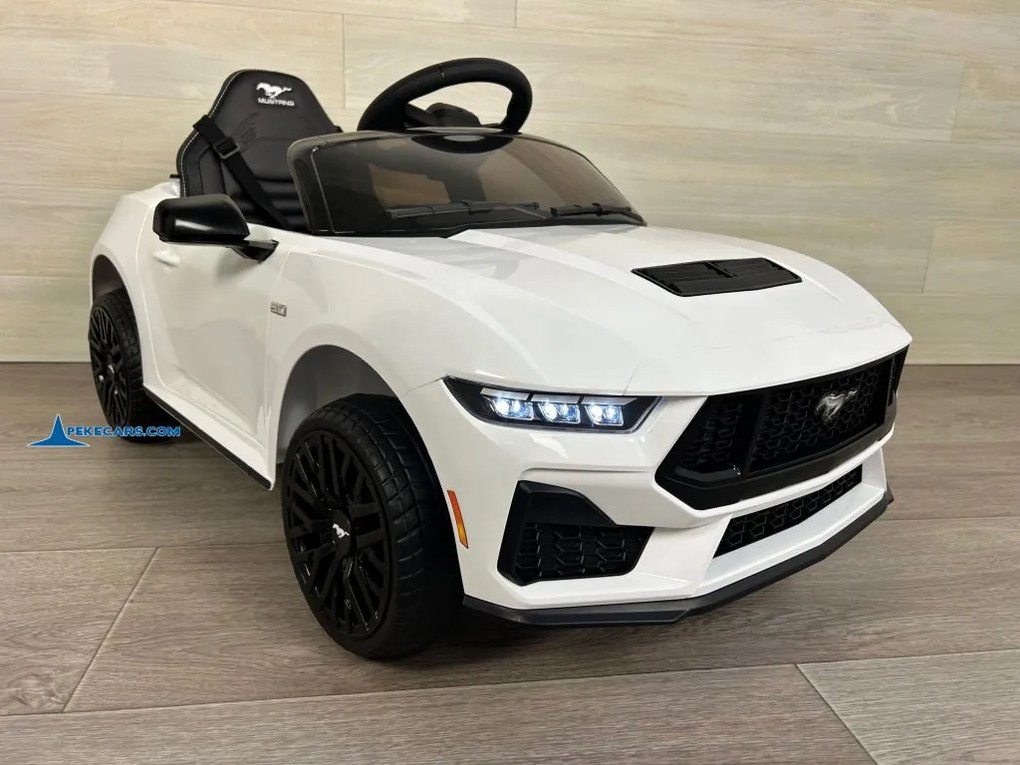 Carro elétrico para crianças Ford Mustang 12V, Rodas borracha Branco