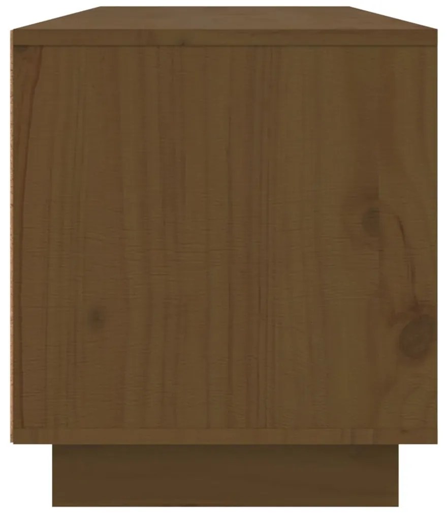 Móvel de TV 140x35x40 cm madeira de pinho maciça castanho-mel