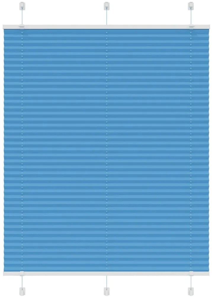 vidaXL Azul Plissada Cega 105x100 cm Largura Tecido 104,4cm Poliéster