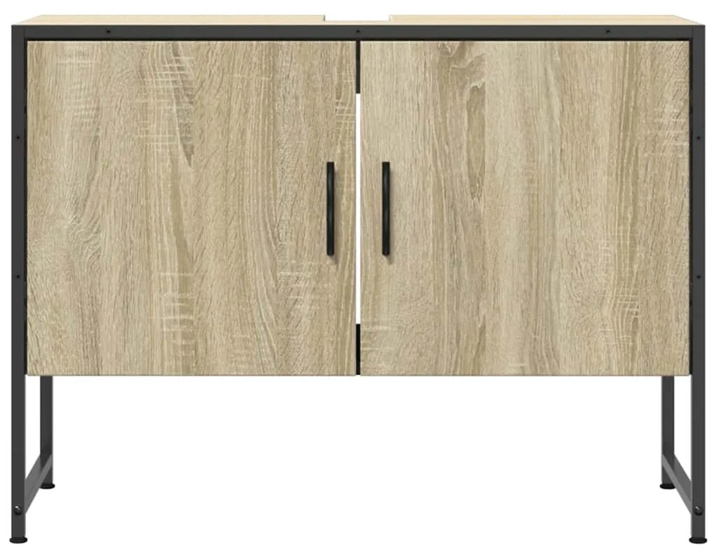 Armário lavatório WC 80x33x60 cm deriv. madeira carvalho sonoma