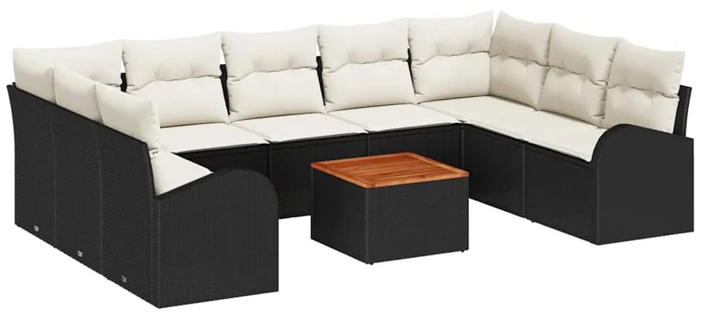 Conjunto de Sofá de Jardim de 10 Peças com Almofadas em Rattan Sintéti