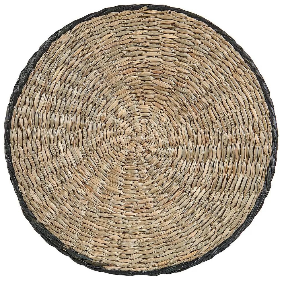 Conjunto de 3 vasos em fibra de algas cor natural e preto RATTAIL Beliani
