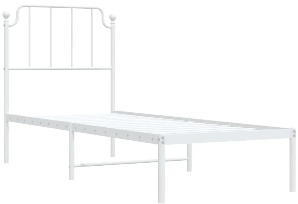 Estrutura de cama com cabeceira 80x200 cm metal branco