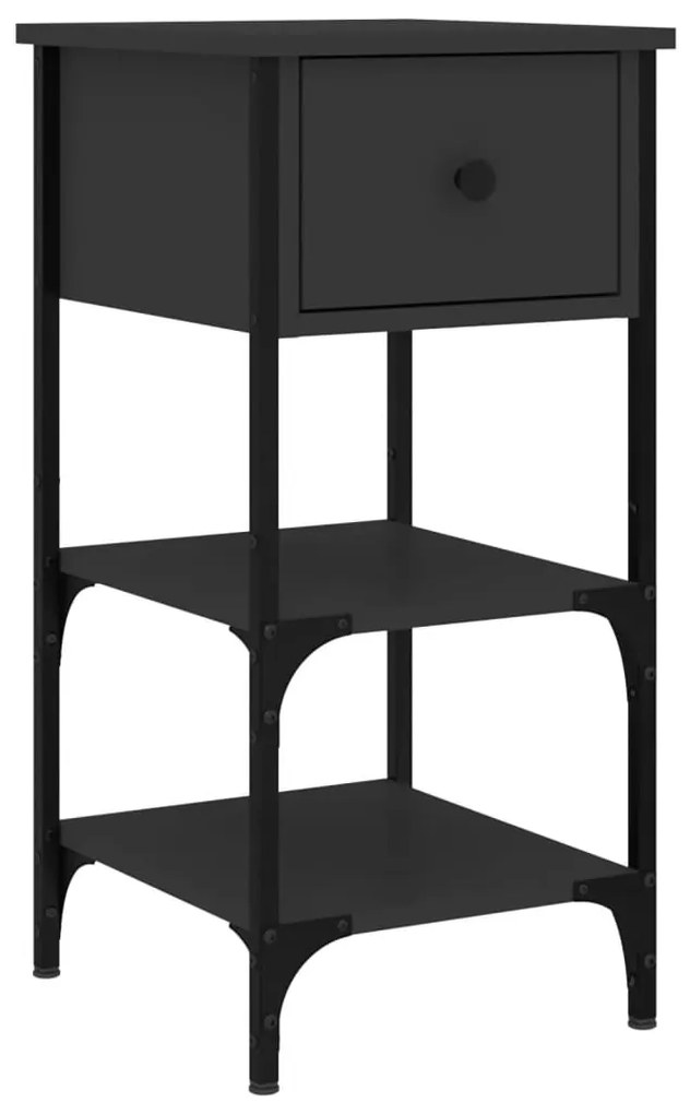 Mesas de cabeceira 2 pcs 34x36x70 cm derivados de madeira preto