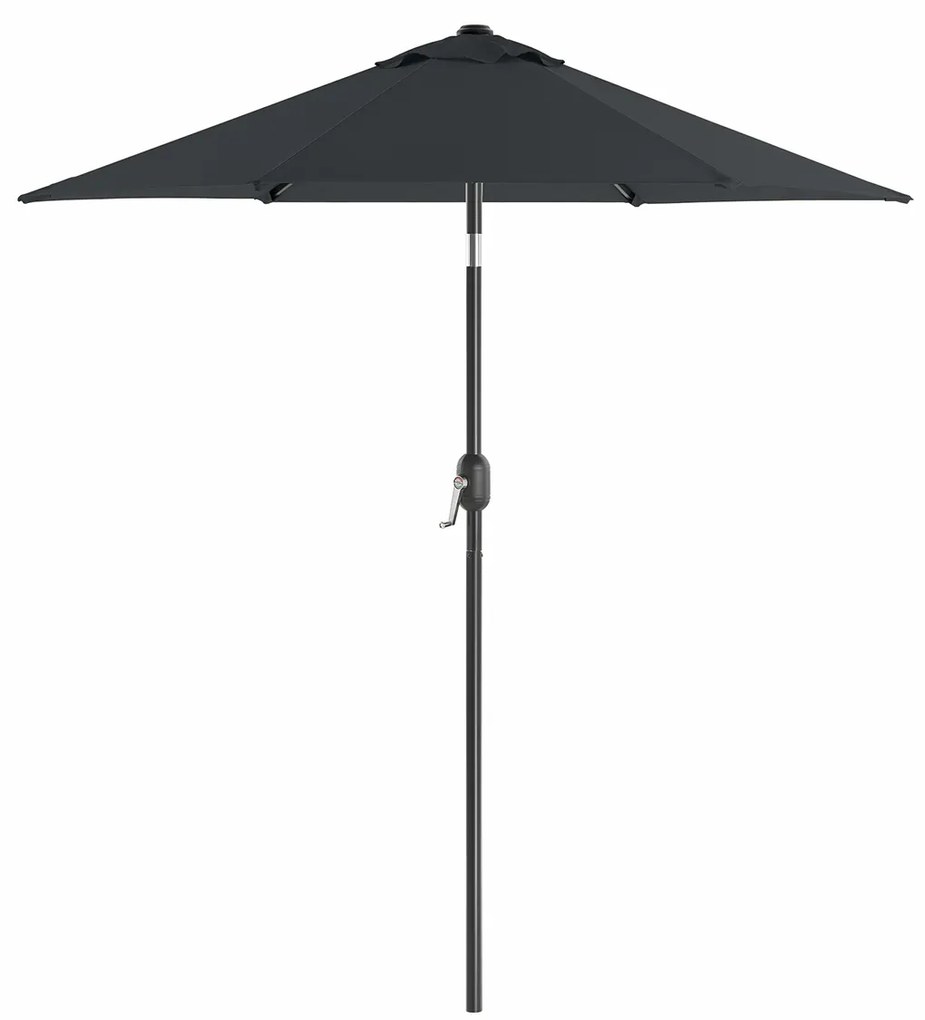 Guarda-sol de jardim SONGMICS de 197 cm, FPS 50+, proteção solar, inclinação de 30° em 2 direções, manivela para abertura e fechamento, para jardins externos, piscina, varanda e pátio, base não incluída, cinza GPU202G01