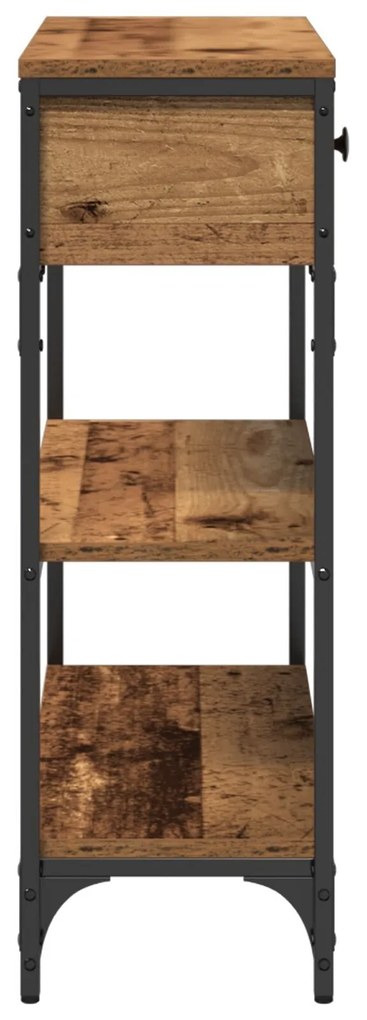 Mesa de Console vidaXL Madeira Velha 72,5x25x75 cm Madeira e Aço