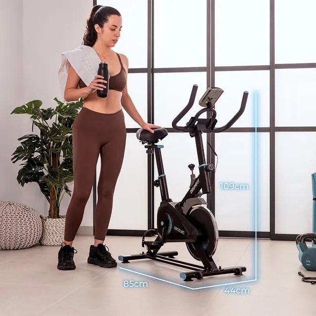 Bicicleta de ciclismo indoor Drumfit Indoor 6000 Compact com volante de inércia de 6 kg, 85 x 44 x 109 cm
