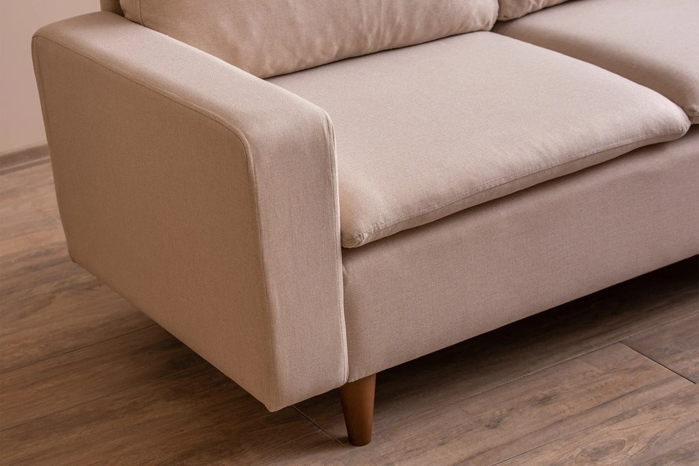 Sofá de 2 Lugares Pafu Lungo — Creme - 180x52x75 cm - Design Moderno