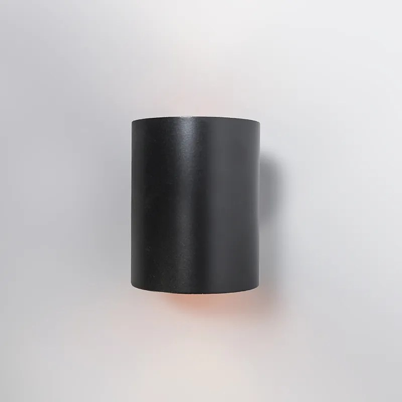 Candeeiro de parede preto com dourado redondo - Sola Design,Moderno