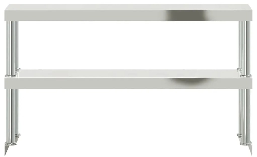 Unidade 2 prateleiras p/ mesa trabalho 110x30x65 cm aço inox.
