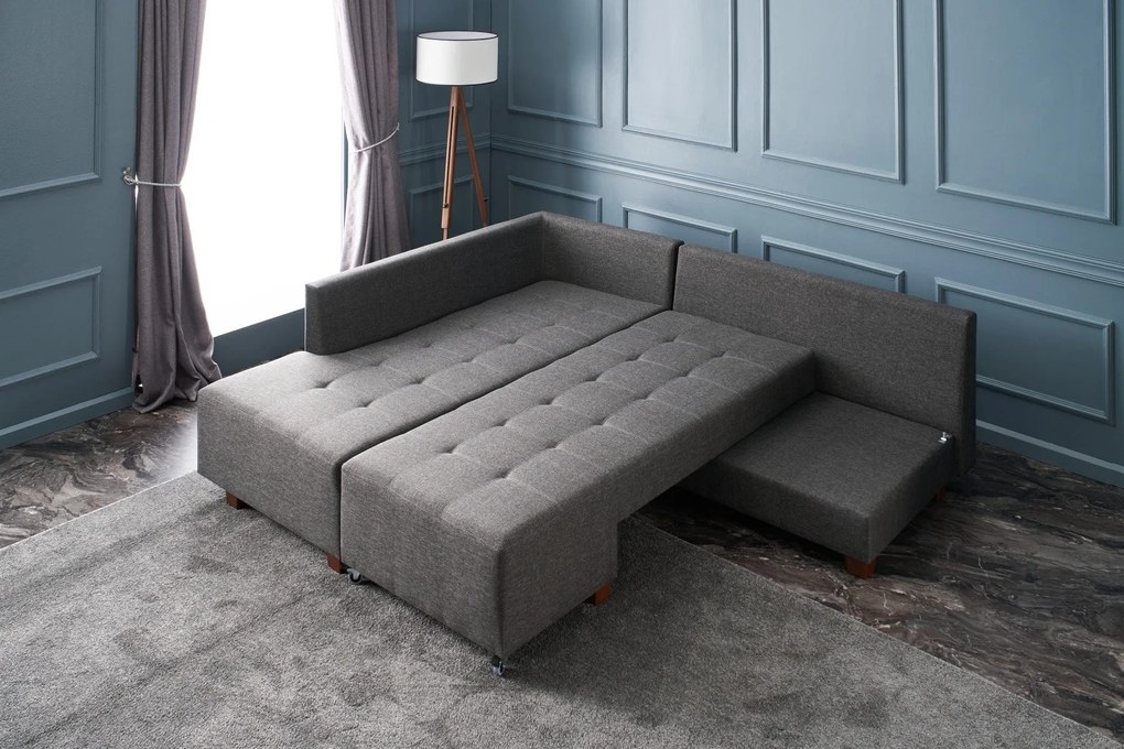 Sofá-Cama de Canto Manama – Antracite – 280x85x206 cm