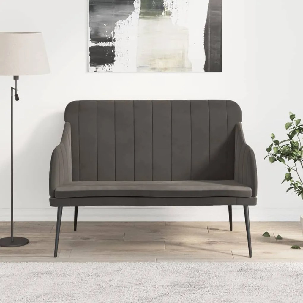 vidaXL Banco 110x76x80 cm veludo cinzento-escuro