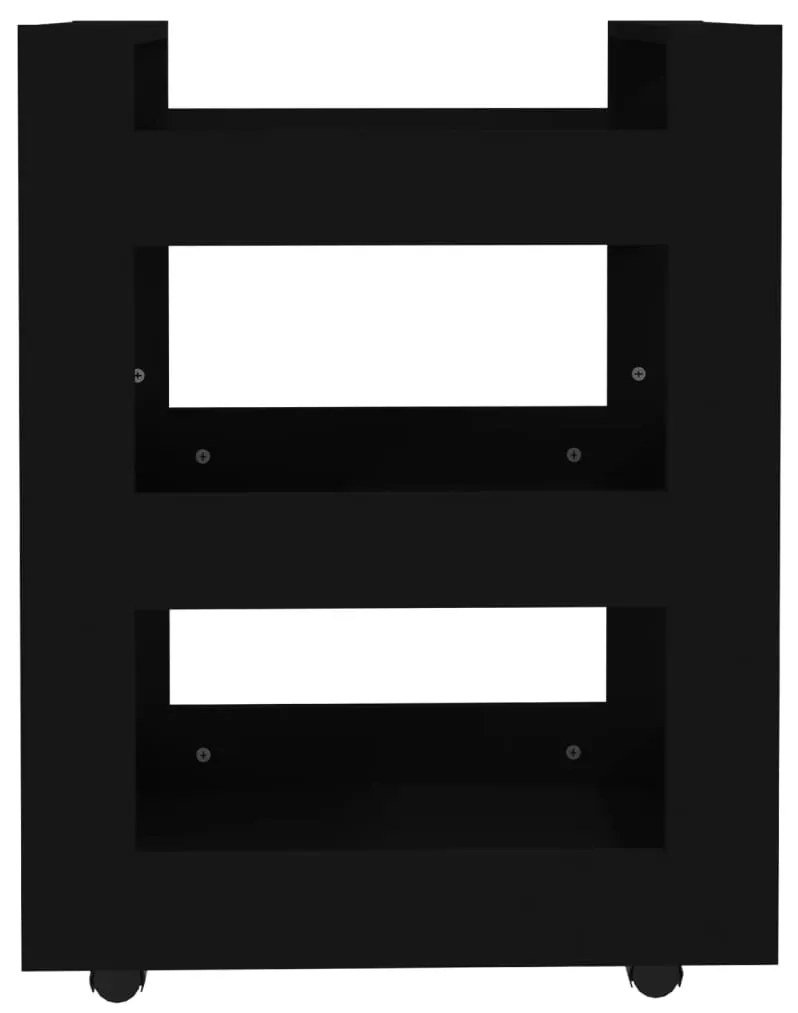 Carrinho de cozinha 60x45x80 cm derivados de madeira preto