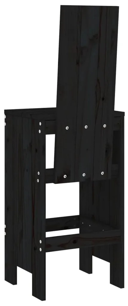 Cadeiras de bar 2 pcs 40x42x120 cm pinho maciço preto
