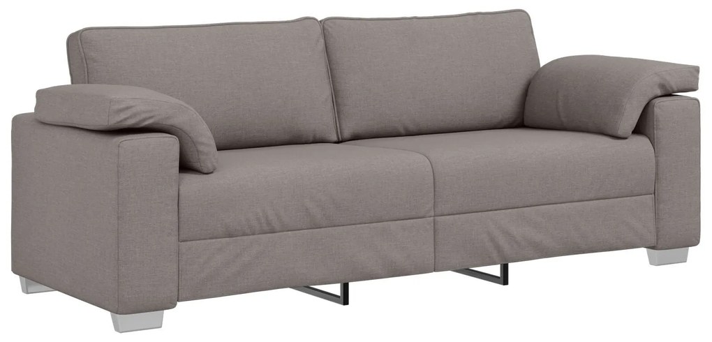 Conjunto de Sofá 2 Peças com Almofadas em Tecido Taupe