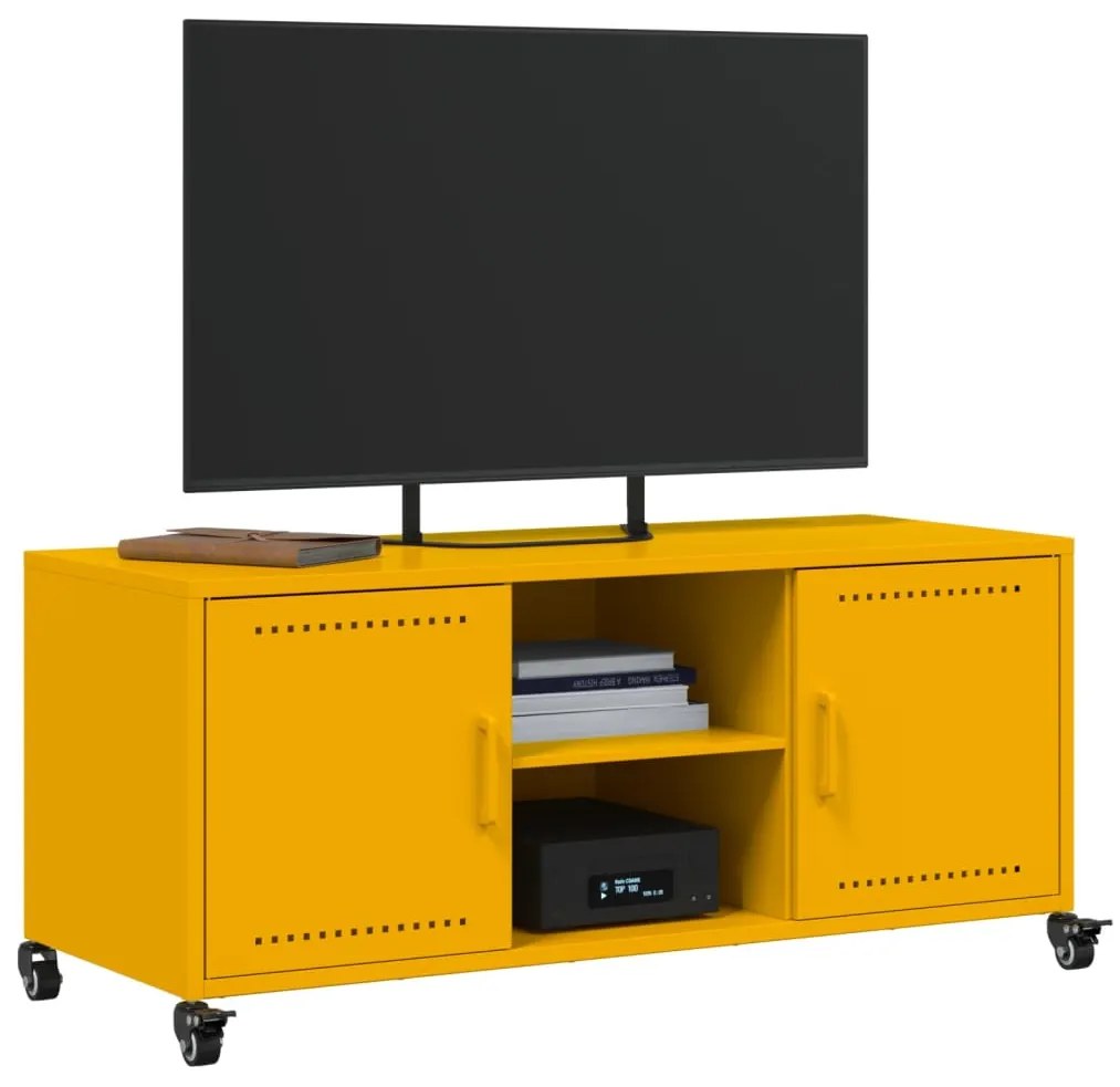 Móvel TV 100,5x39x43,5 cm aço laminado a frio amarelo mostarda