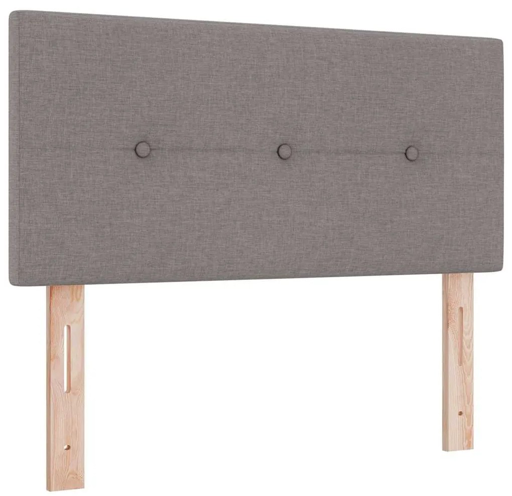 Cama Box com Colchão &amp; LED Taupe 80x200 cm Tecido