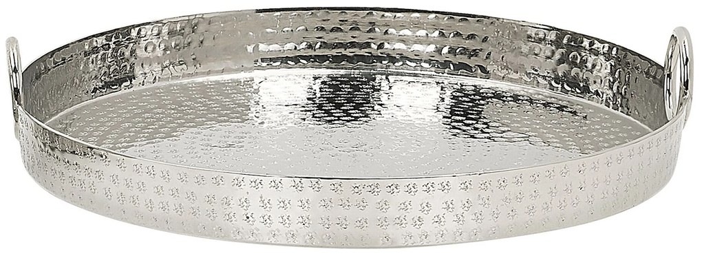 Conjunto de 2 bandejas decorativas prateadas SAFUR Beliani