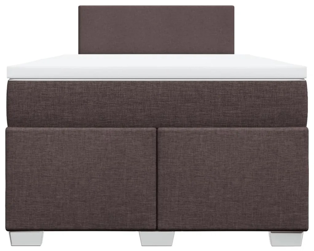 Cama boxspring com colchão 120x190 cm tecido castanho-escuro