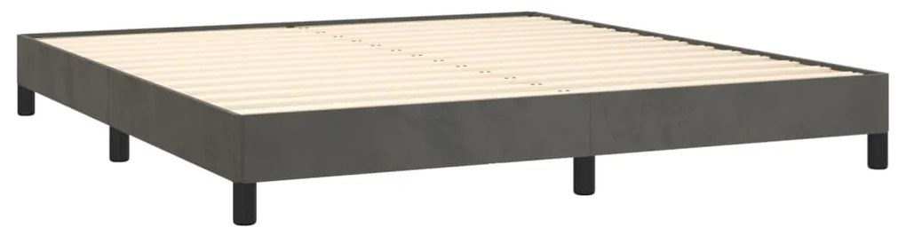 Estrutura de cama sem colchão 160x200 cm veludo cinzento-escuro